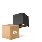 Duopack D'Lite LED Wall Light Elingen Aluminium Black 4.9W 290lm - 830 Warm White | IP65 - Light Sensor